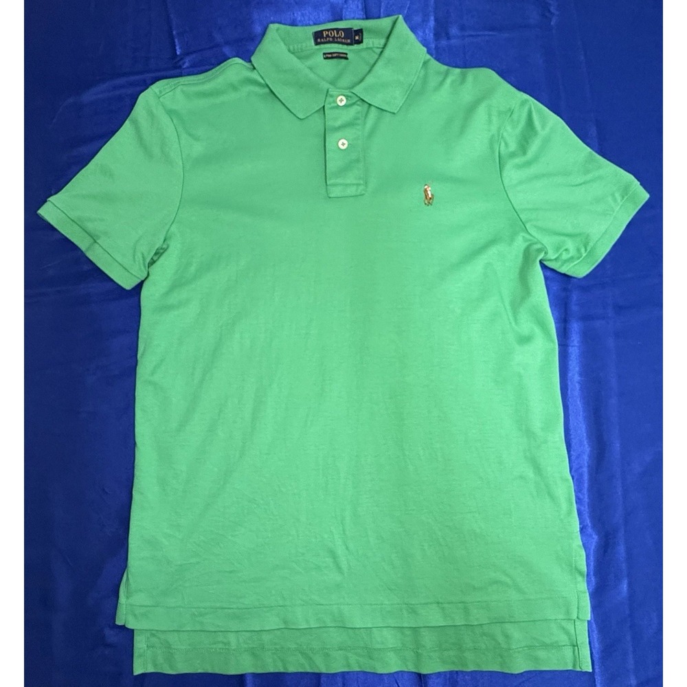 Polo Ralph Lauren Men's Pima Soft Touch Shirt Green - Medium M - Flesh Pony